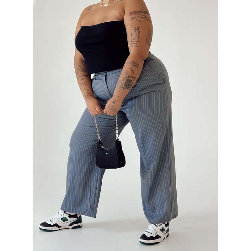 Archer Pants Pinstripe Grey Curve