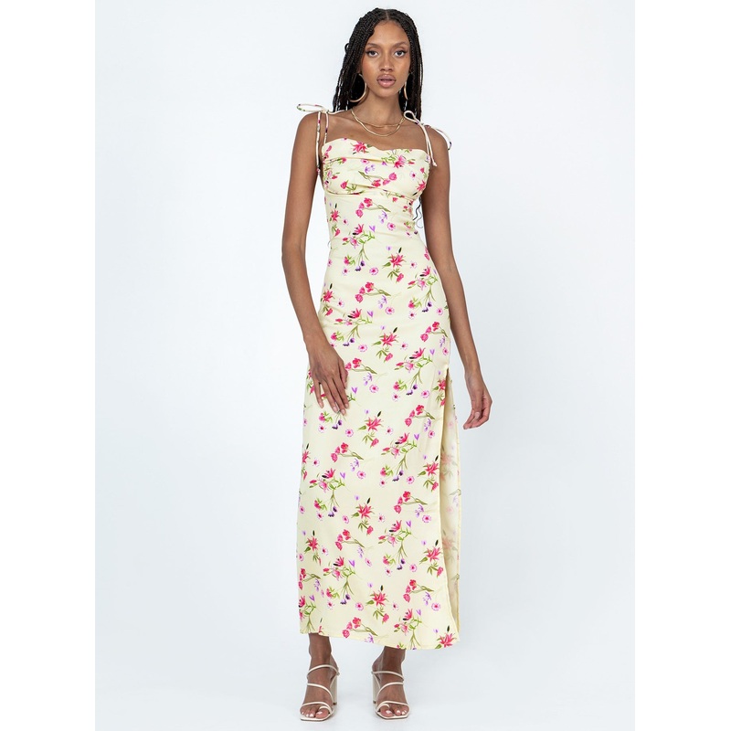 Arness Maxi Dress Yellow Floral