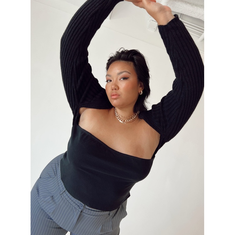 Aytan Bolero Sweater Black Curve