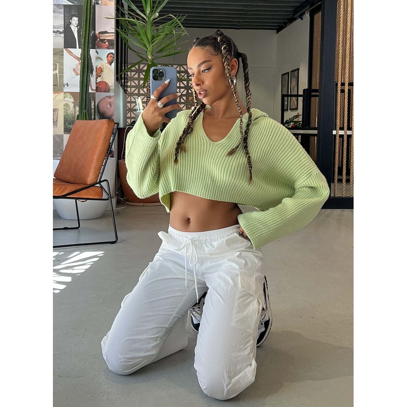 Benson Cropped Sweater Green
