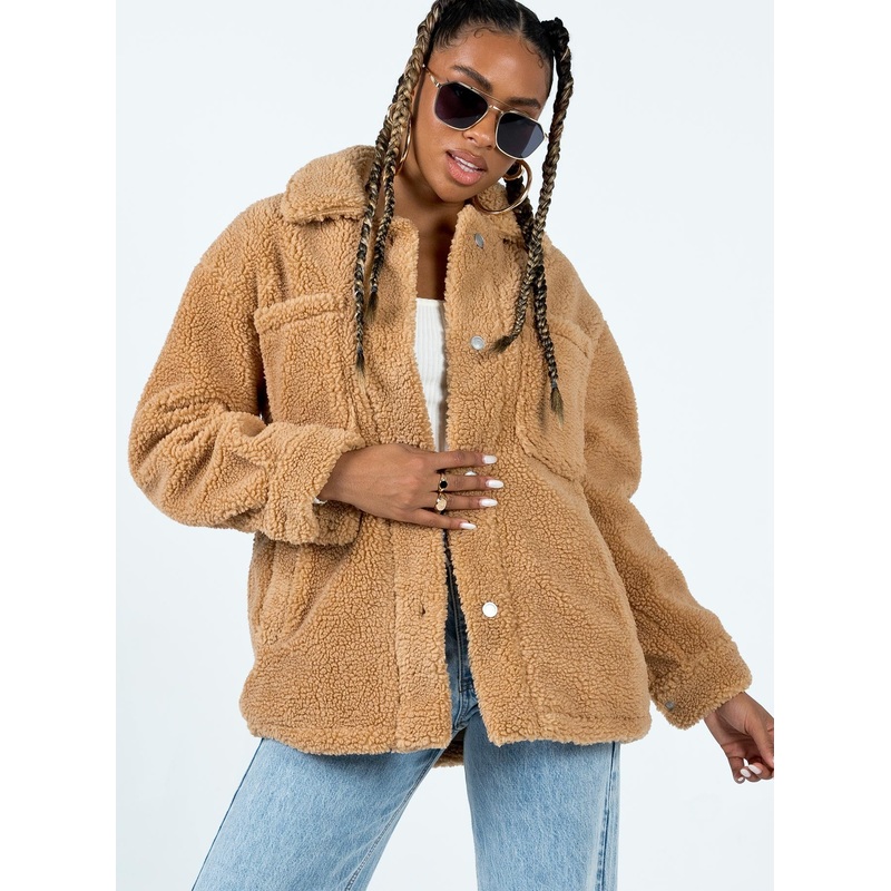 Caitii Teddy Jacket Camel