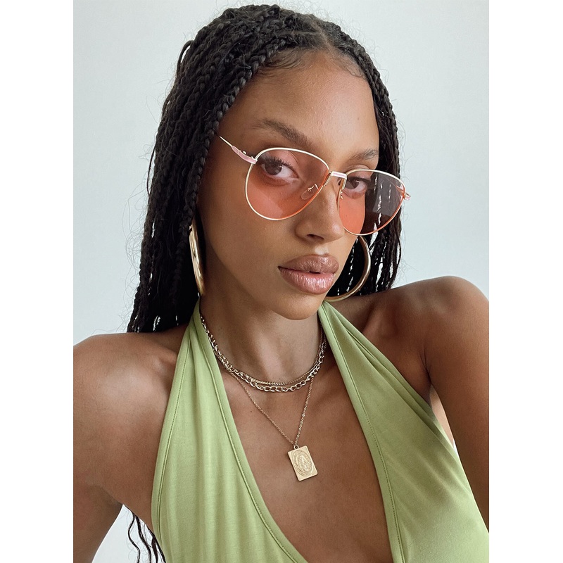 Mai Aviator Sunglasses Dark Pink