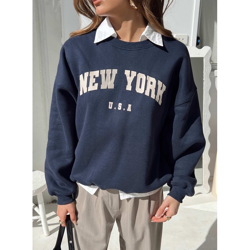 New York Crewneck Sweatshirt Navy