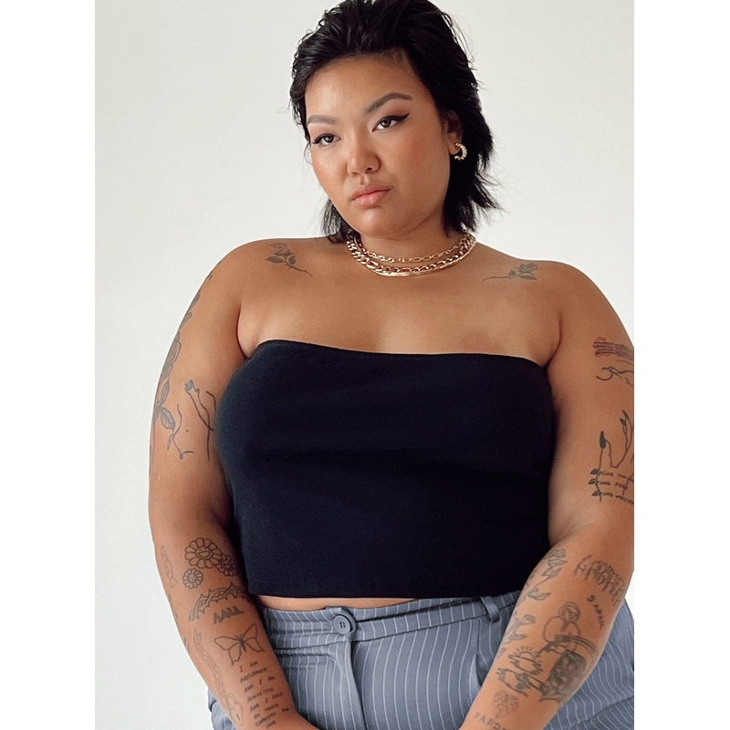 Rosehill Strapless Top Black Curve