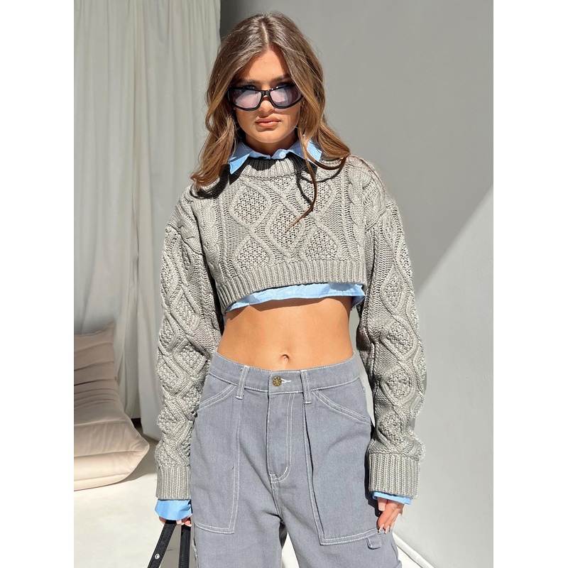 Sonny Cropped Sweater Grey