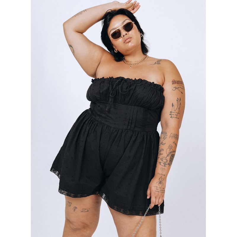 VIP Strapless Romper Black Curve