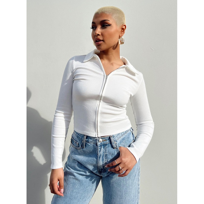 Charmane Long Sleeve Top White