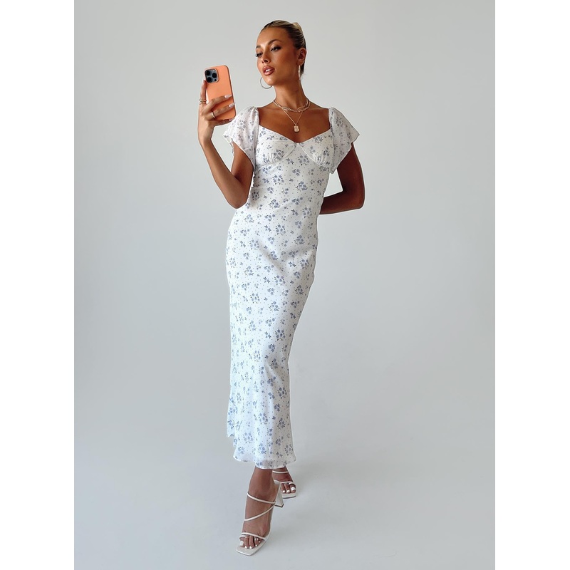 Hera Maxi Dress White Floral