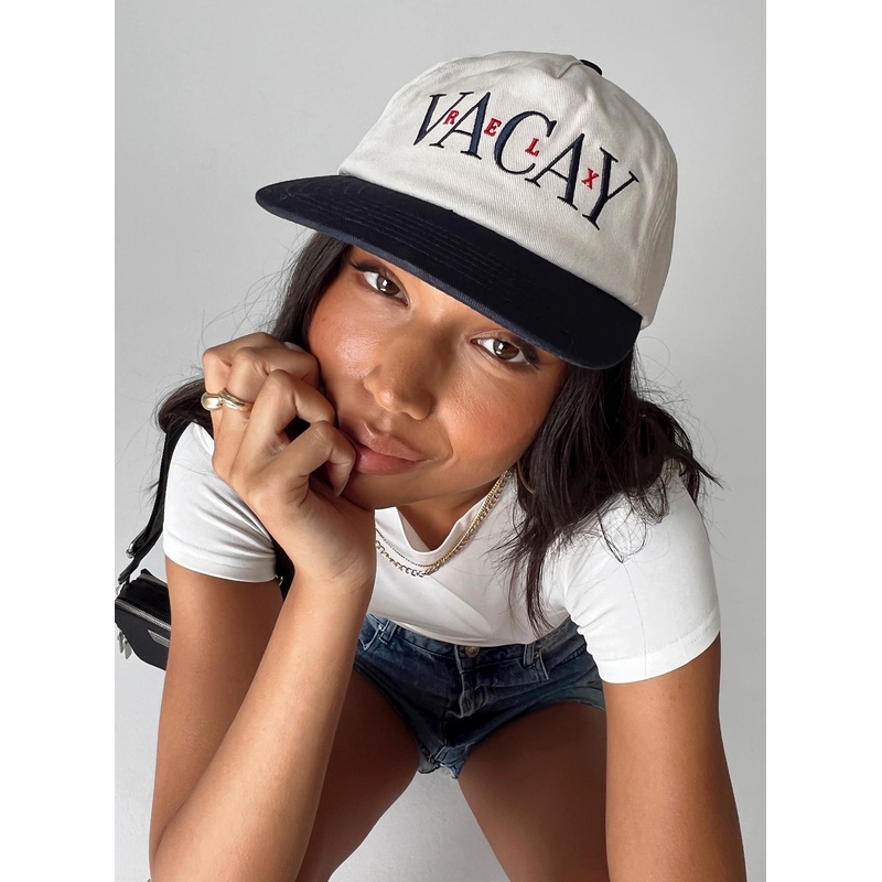 Vacay Hat Cream / Navy