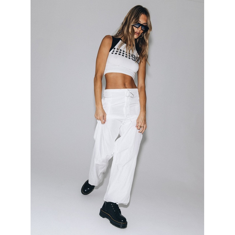 Austin Parachute Pants White