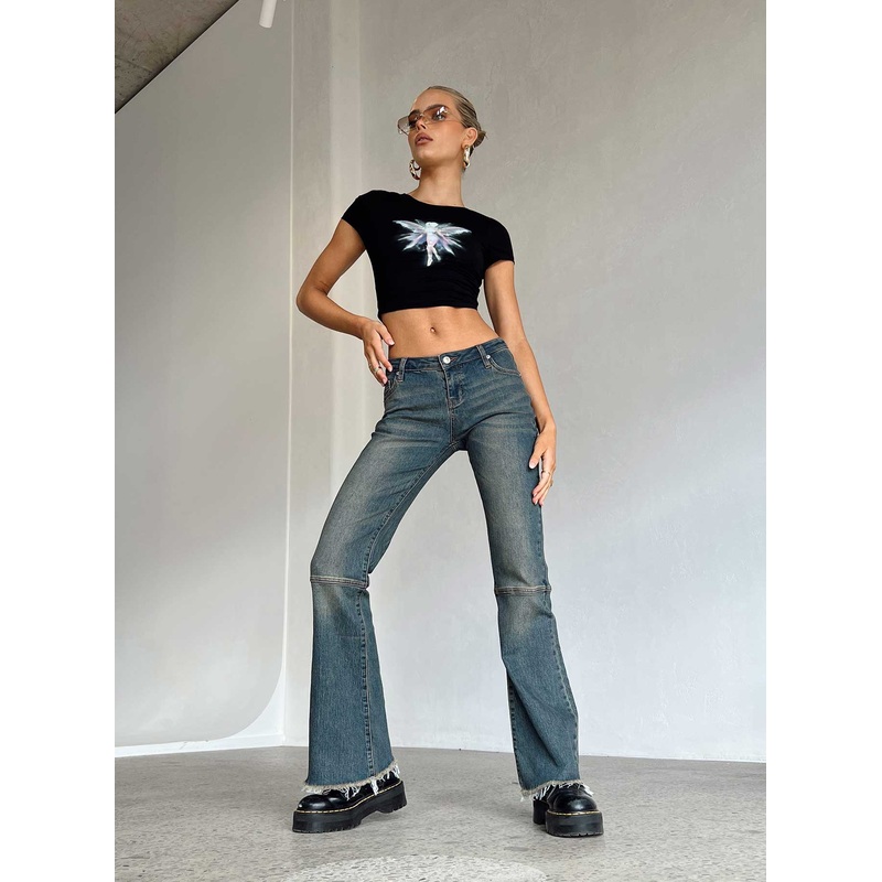 Carmella Low Waist Y2K Jeans Denim