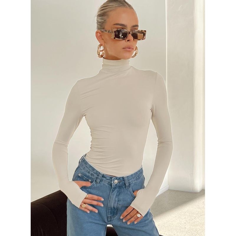 Elysium Long Sleeve Turtleneck Top Bone
