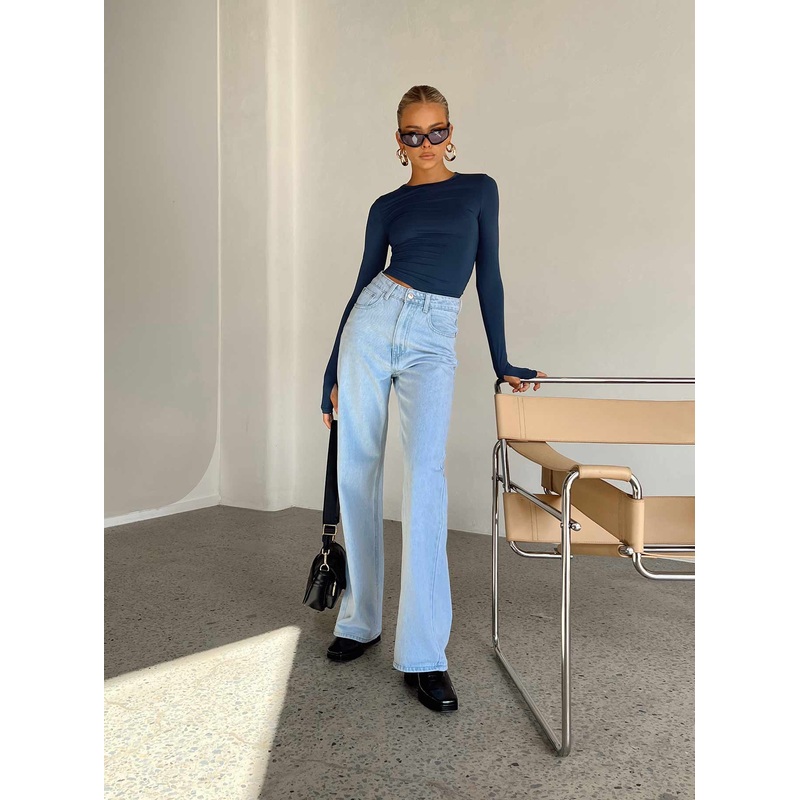 Jeannie Wide Leg Jeans Light Wash Denim