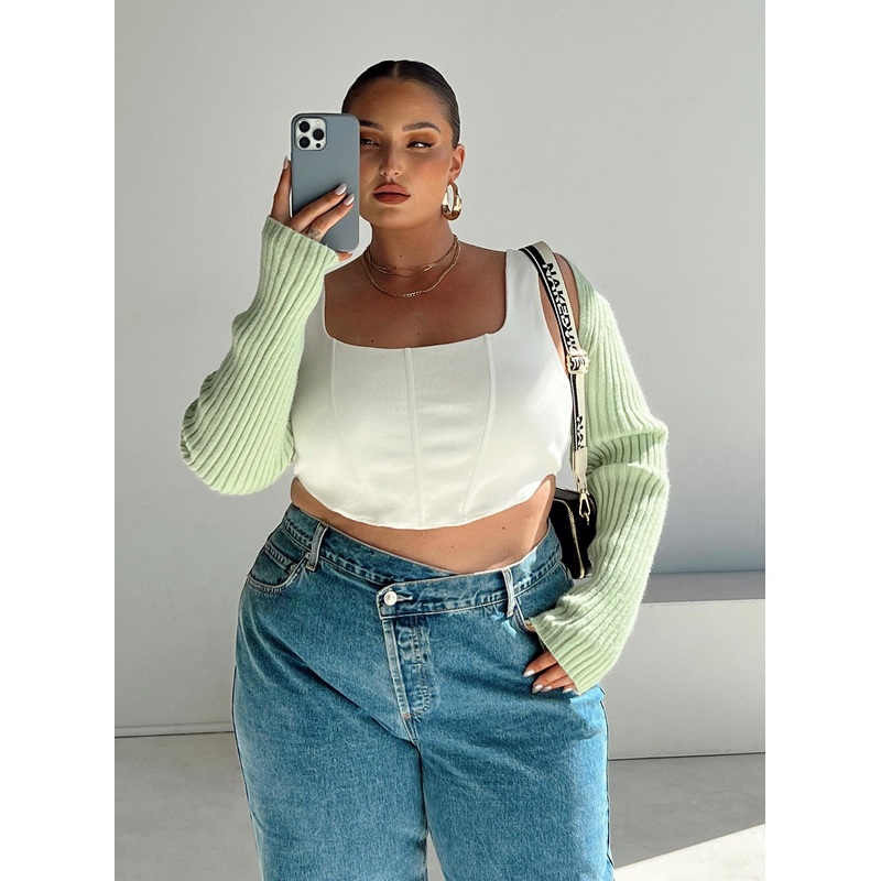 Aytan Bolero Sweater Green Curve
