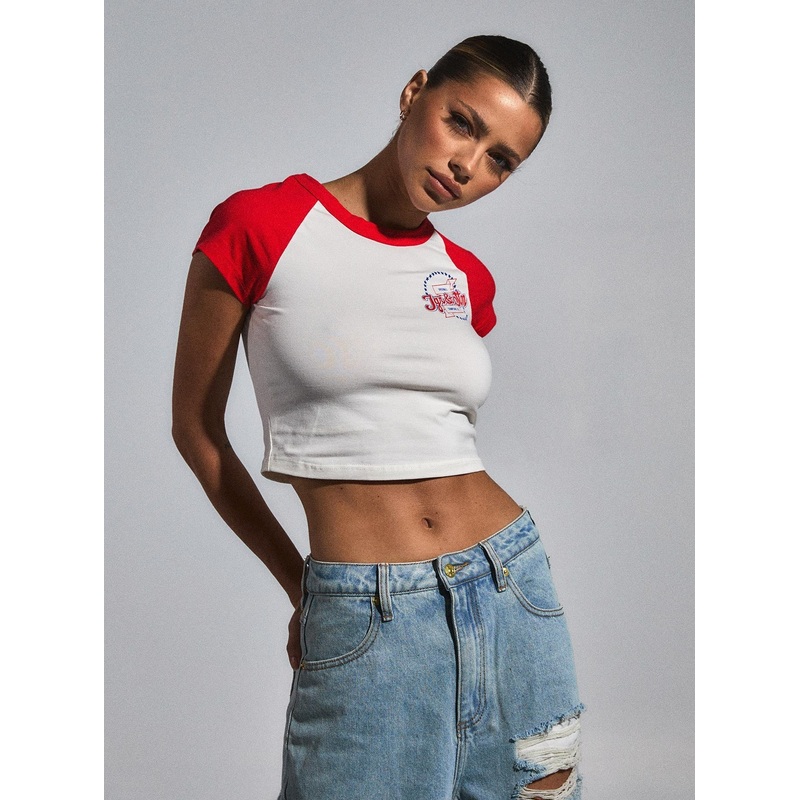 JGR & STN All Star Baby Tee Vintage White / Red
