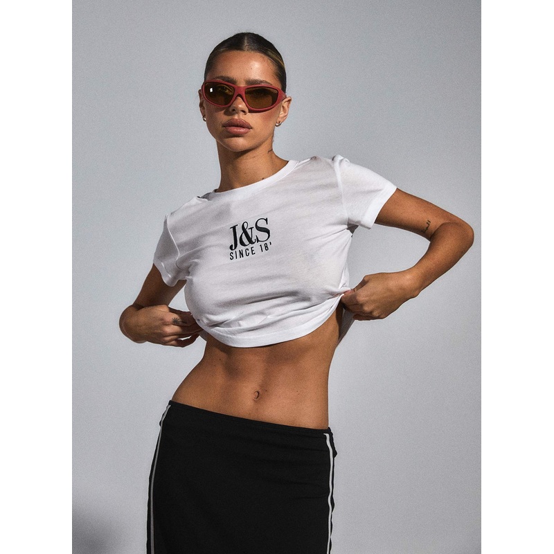 JGR & STN Mode Baby Tee White