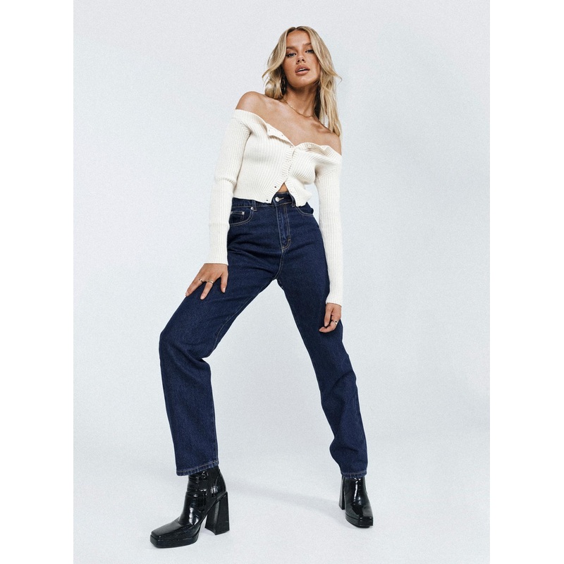 Zane High Waisted Mom Jean Denim