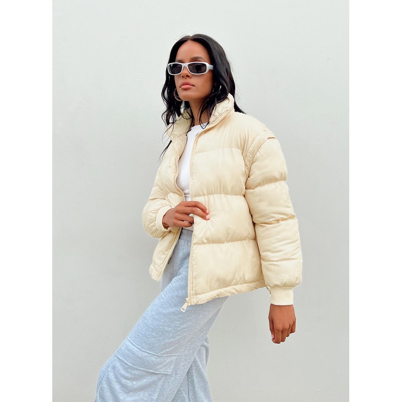 Blythe Puffer Jacket Beige