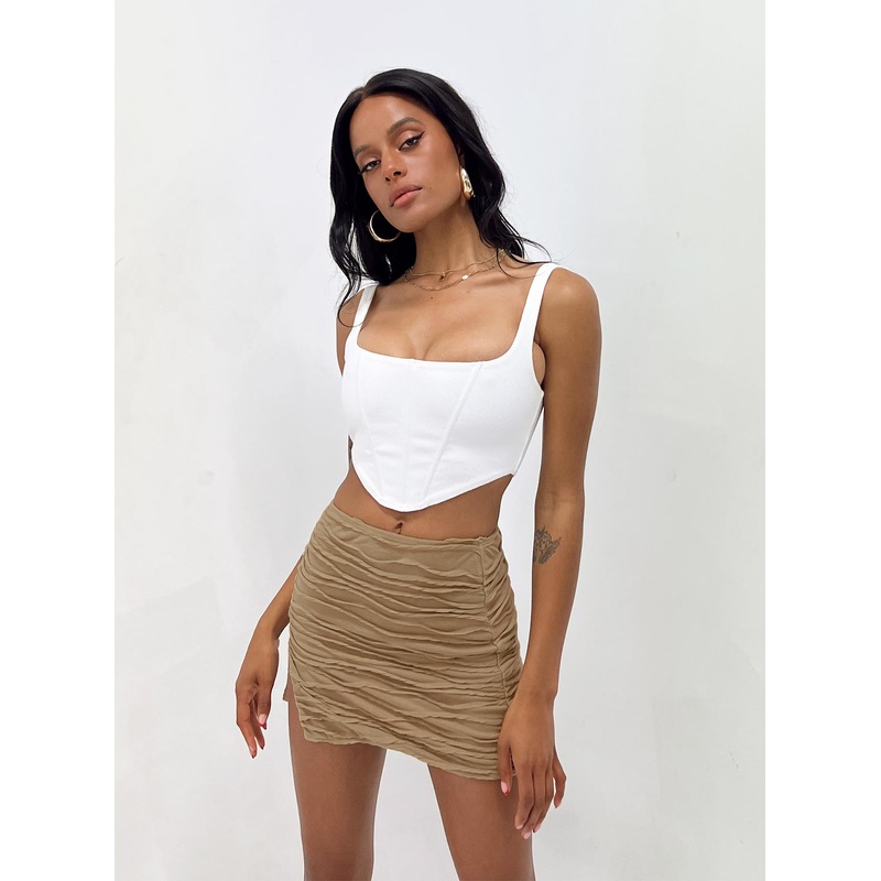 Cecile Mini Skirt Beige