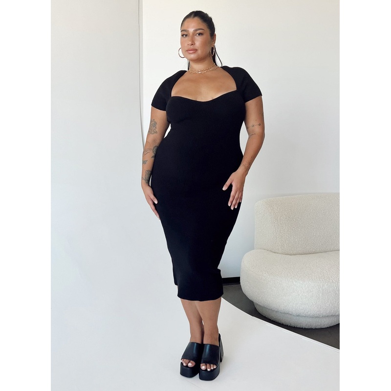 Ellisen Midi Dress Black Curve