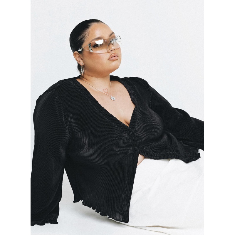 Marie Long Sleeve Top Black Curve