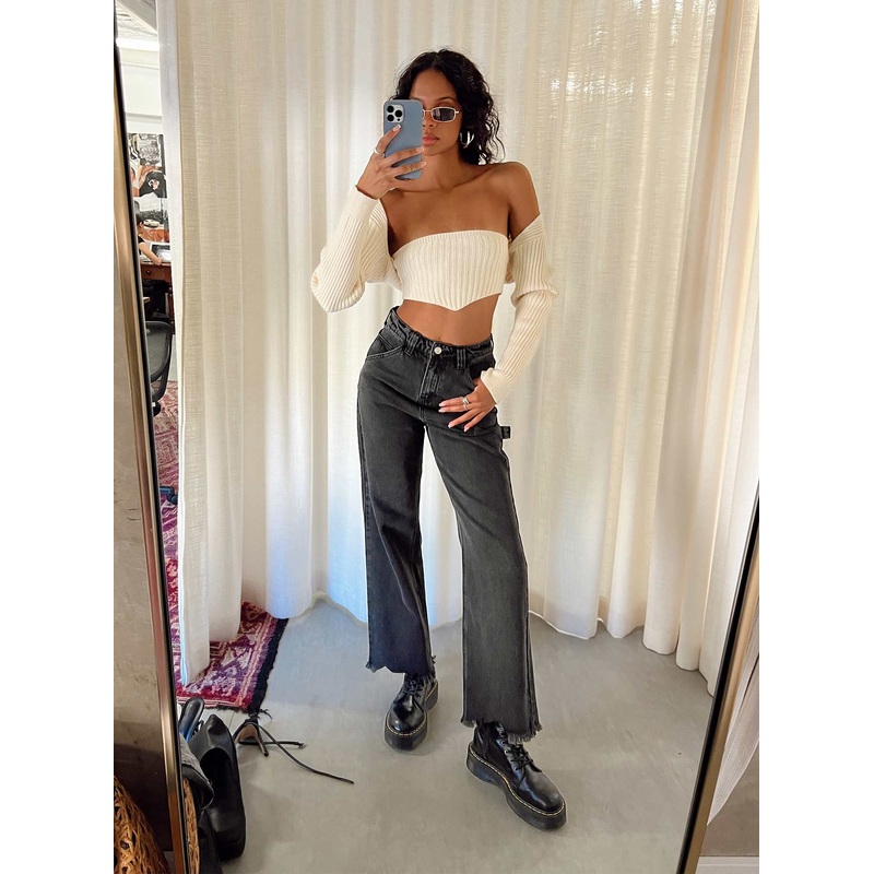 Mckenzie Wide Leg Jean Black