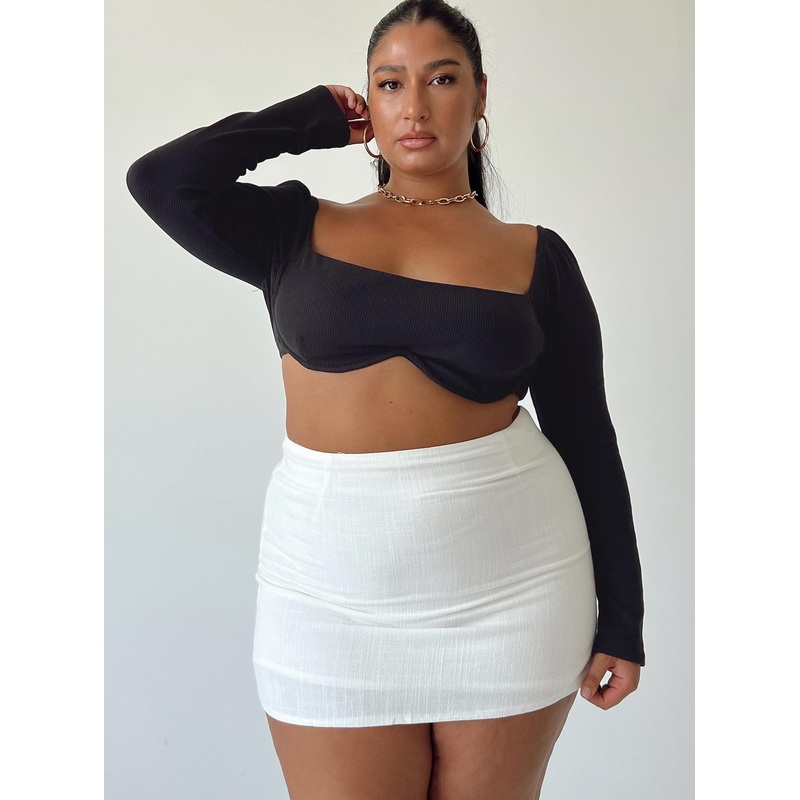 Selby Mini Skirt White Curve
