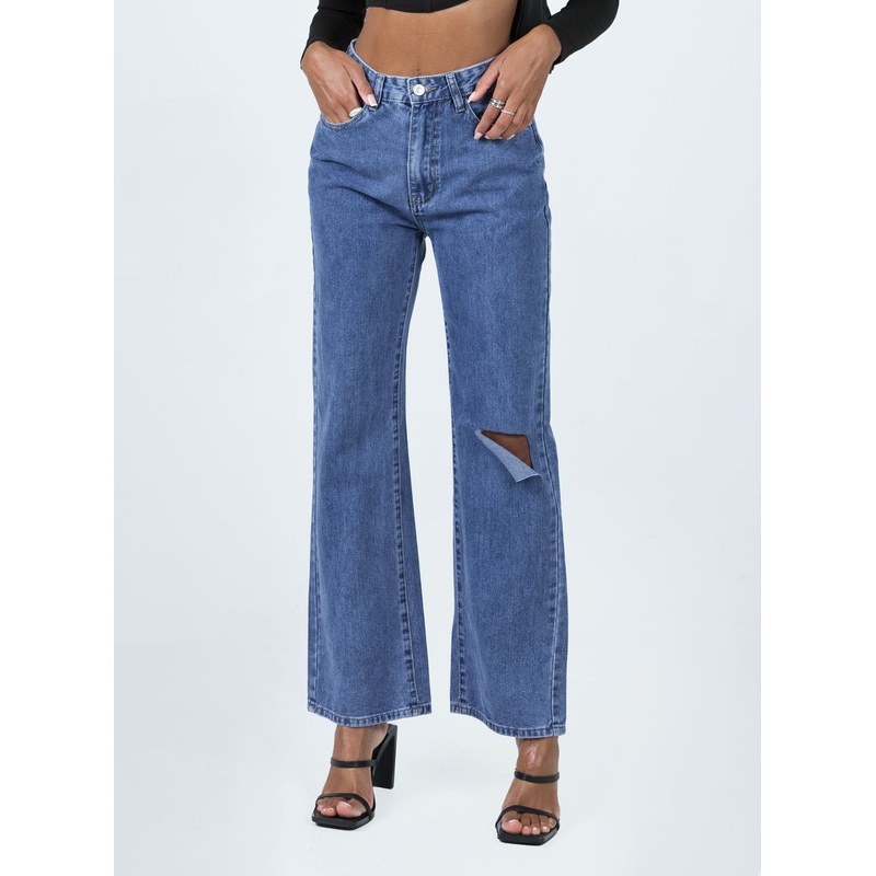 Sevina Wide Leg Denim Jeans Dark Wash