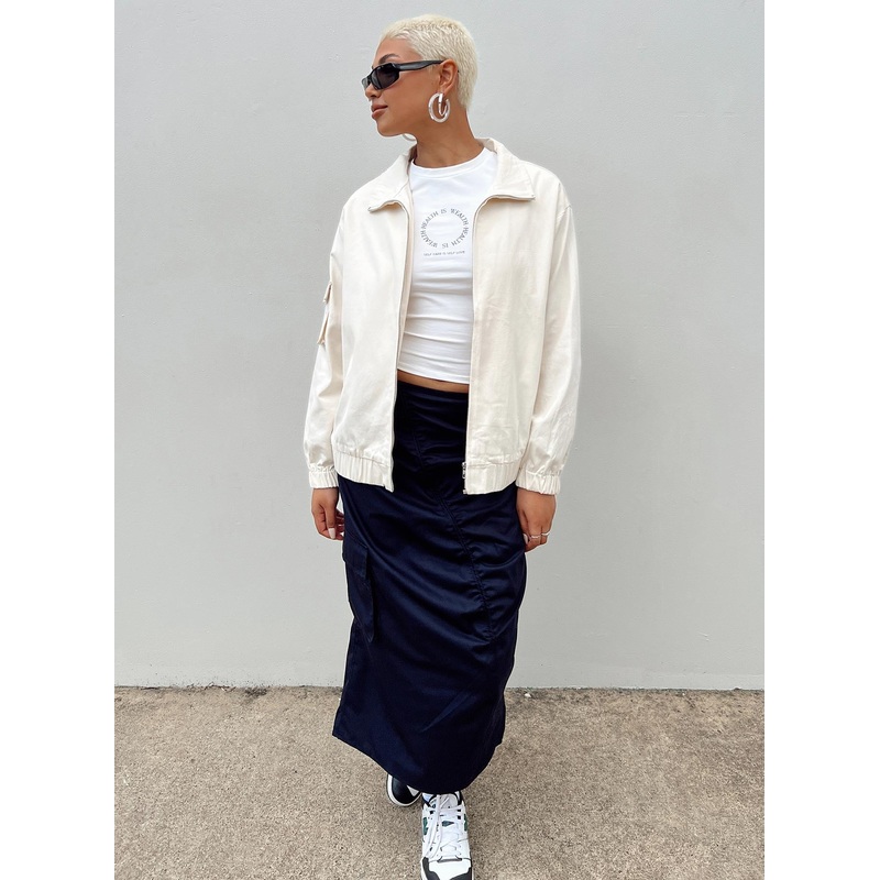 The Eva Bomber Jacket Beige