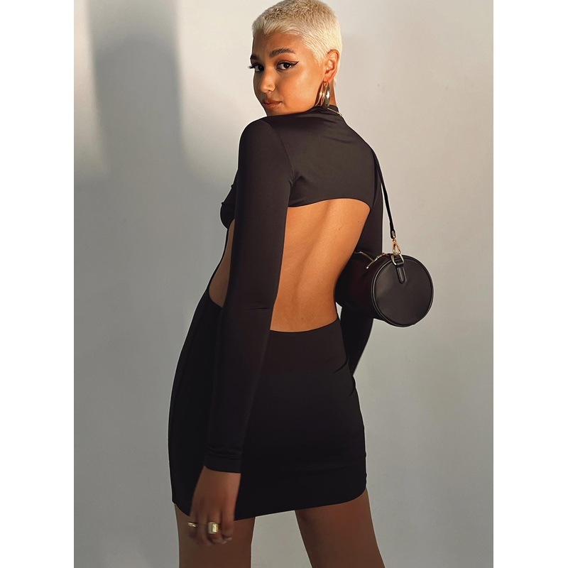 Zac Long Sleeve Mini Dress Black