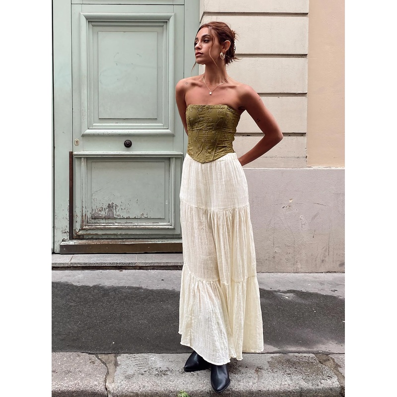 Gilchrist Low Rise Maxi Skirt Ivory