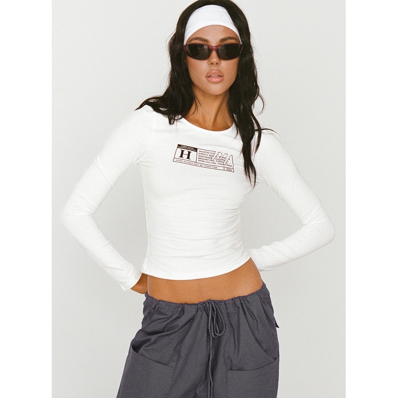 Horror Night Long Sleeve Top White