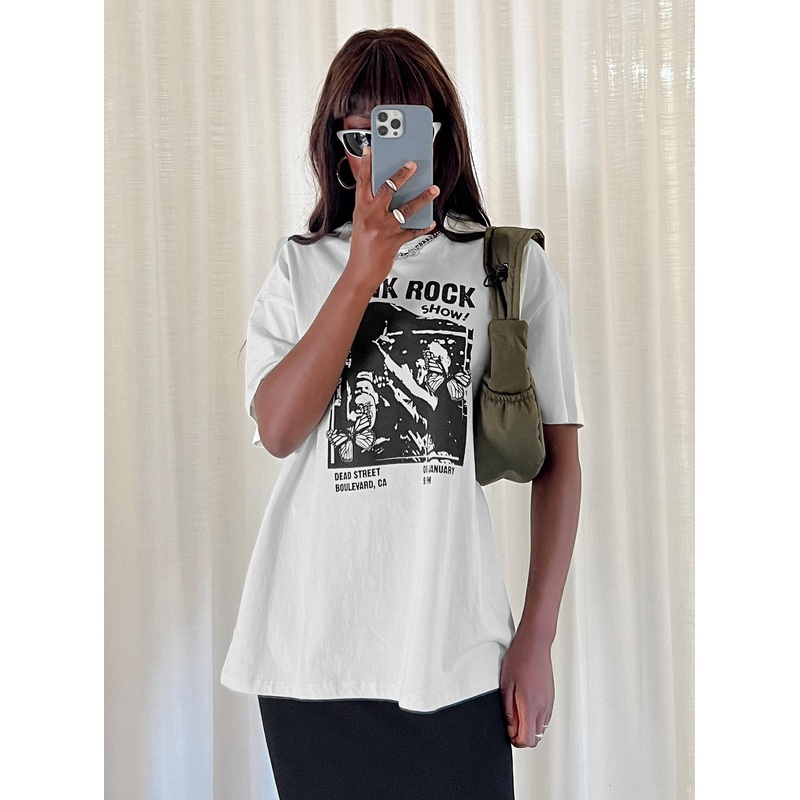 Punk Rock Show Oversized Tee Grey