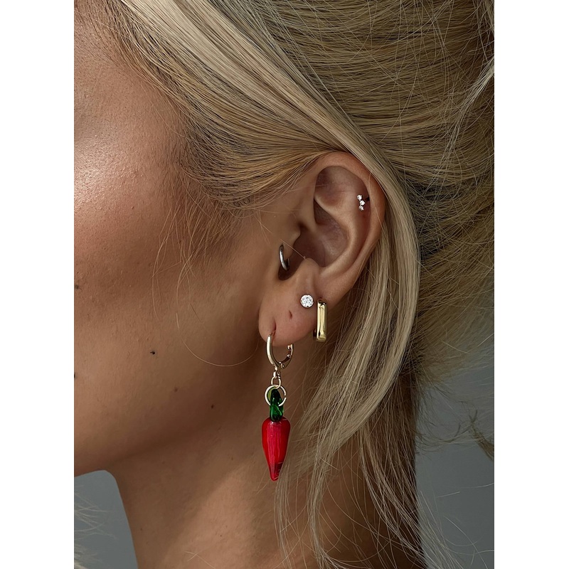 A Bit Chilly Earrings Gold / Red