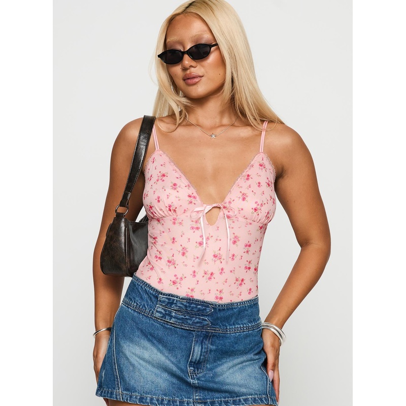 Final Fantasy Bodysuit Pink Floral