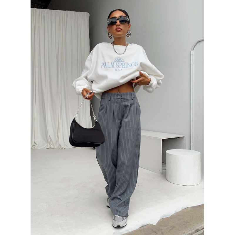 Archer Pants Pinstripe Grey Petite