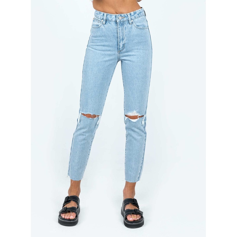 Abrand 94 High Slim Walkaway Rip Light Wash Denim