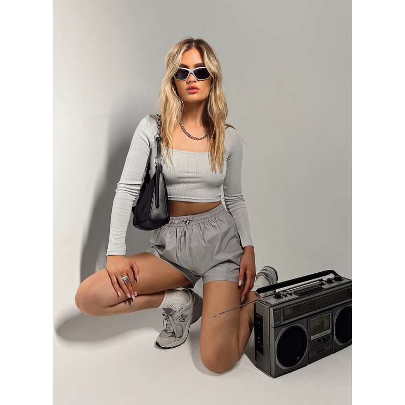 Bell Parachute Shorts Grey