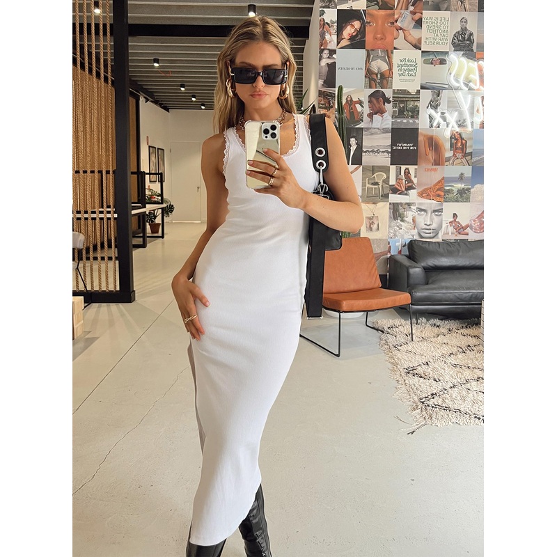 Ebony Midi Dress White