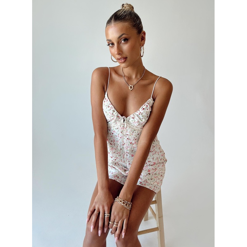 Emilee Floral Romper Cream