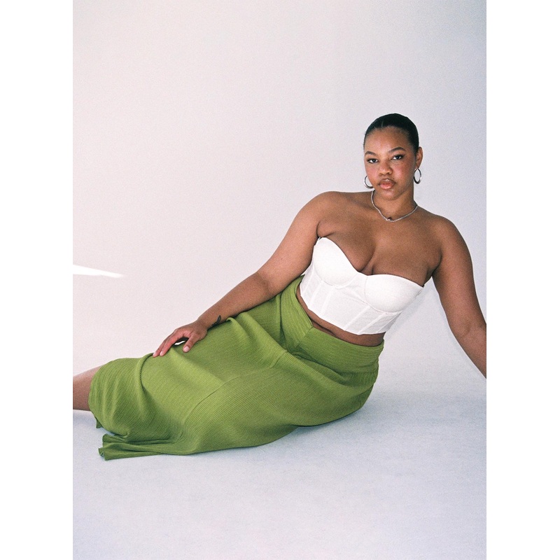 Mira Maxi Skirt Green Curve