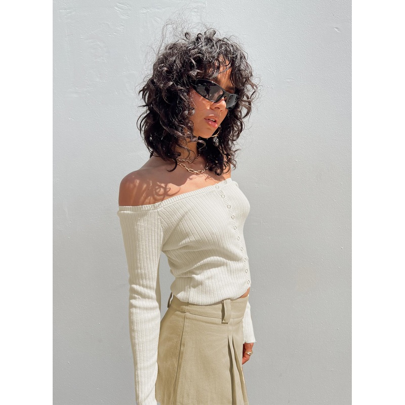 Myco Off Shoulder Top Ivory