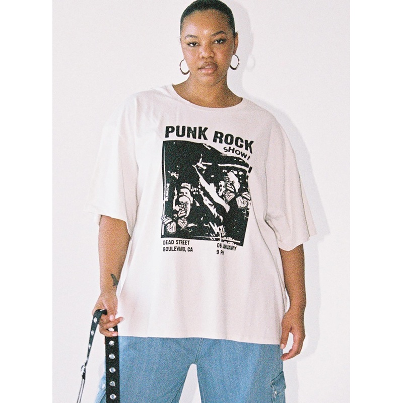 Punk Rock Show Oversized Tee Grey Curve