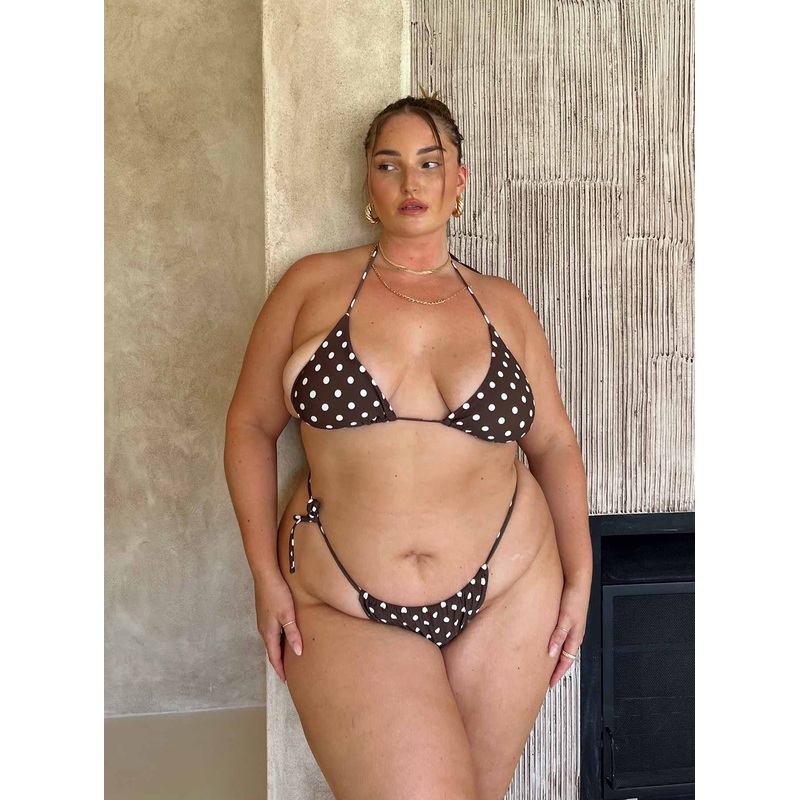 Claire Bikini Bottoms Brown Spot Curve