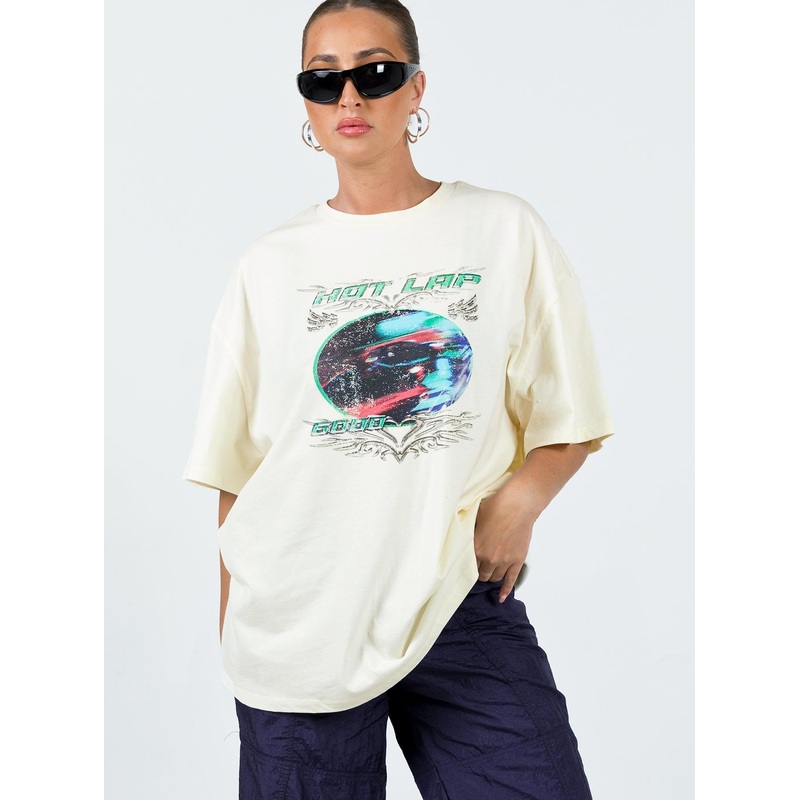 Hot Lap Oversized Tee Ivory
