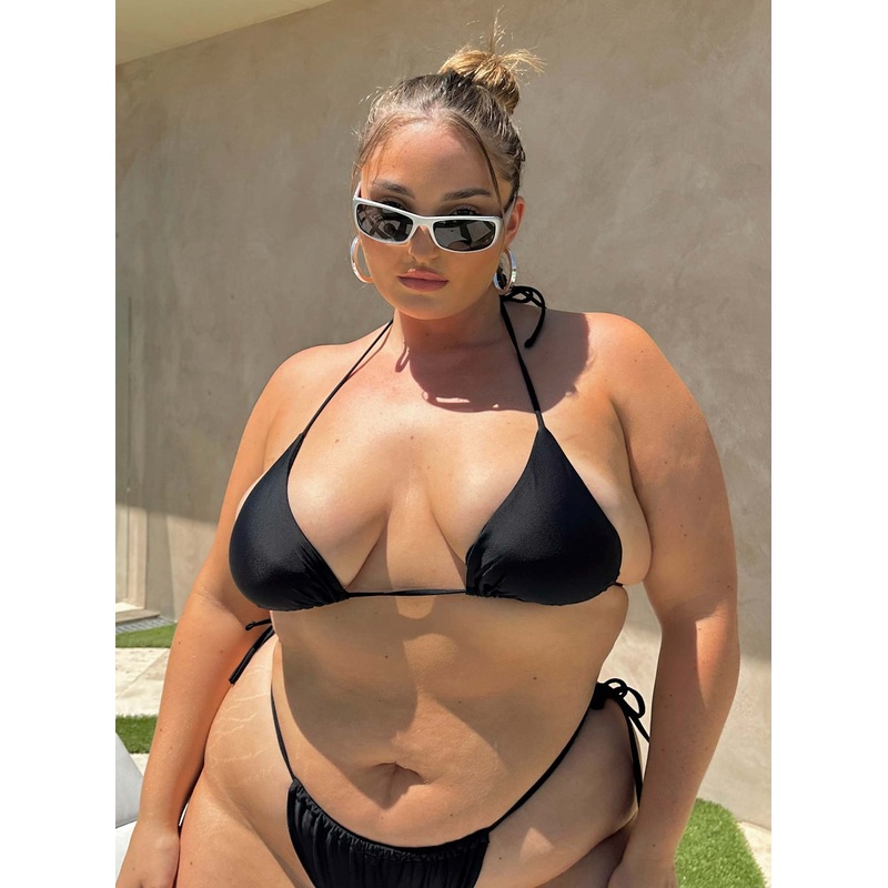 Jenner Eco Nylon Bikini Top Black Curve