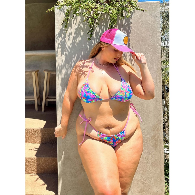 Jenner Tie Side Ruched Bikini Bottoms Multi Tropical Curve