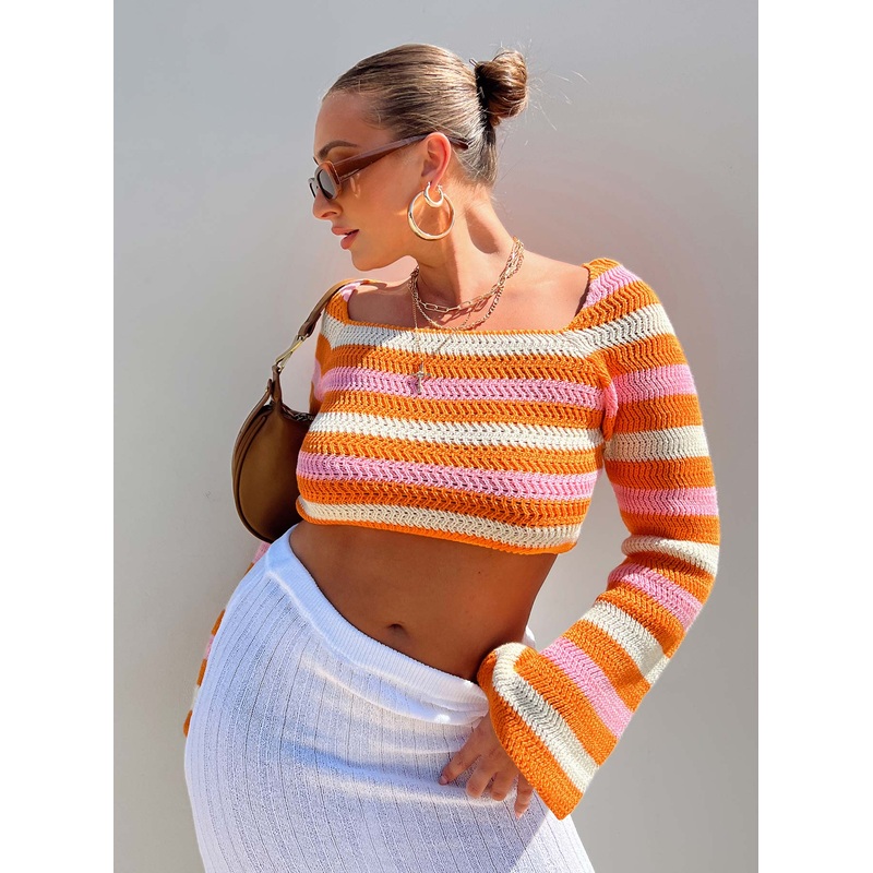 Mitty Knit Top Orange