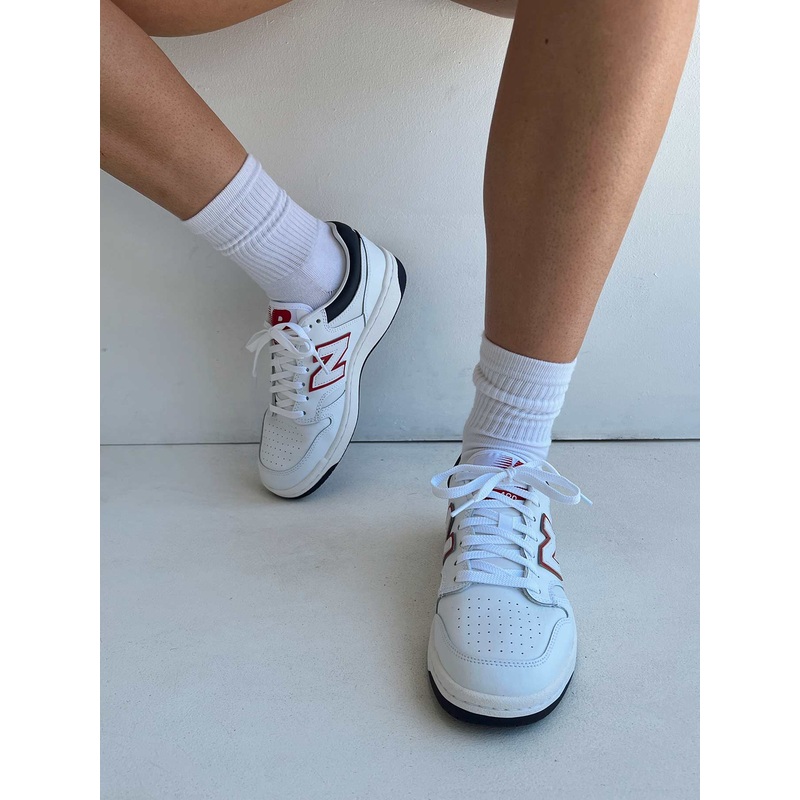 New Balance 480 White / Navy / Red