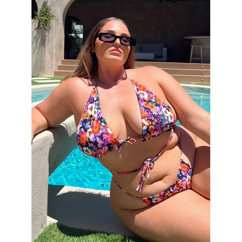 Summer Bikini Top Floral Multi Curve